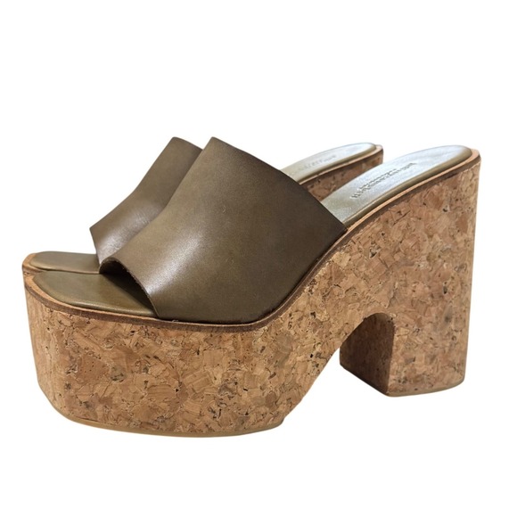 Jeffrey Campbell Lucianna Sandal 7.5 Olive Green Cork Platform - Picture 3 of 12